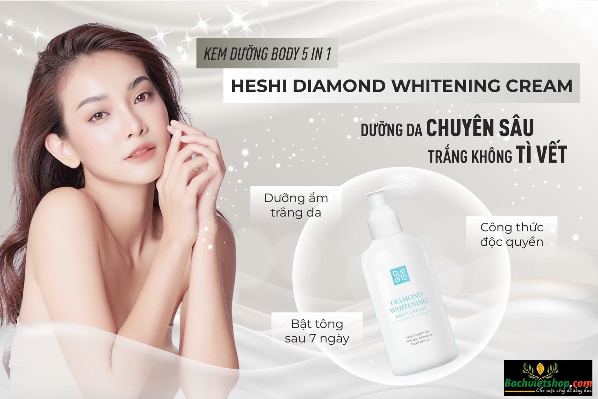 Hãy yêu thương làn da như cách làn da đã yêu thương và bảo vệ chúng ta! Còn chần chừ gì nữa mà không rinh Heshi Diamond Whitening Body Cream về ngay thôi nào!