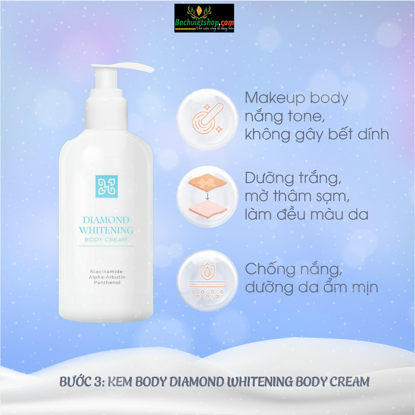 Heshi Diamond Whitening Body Cream - Tự hào mang đến cho phụ nữ một làn da sáng khoẻ mịn màng không tì vết!