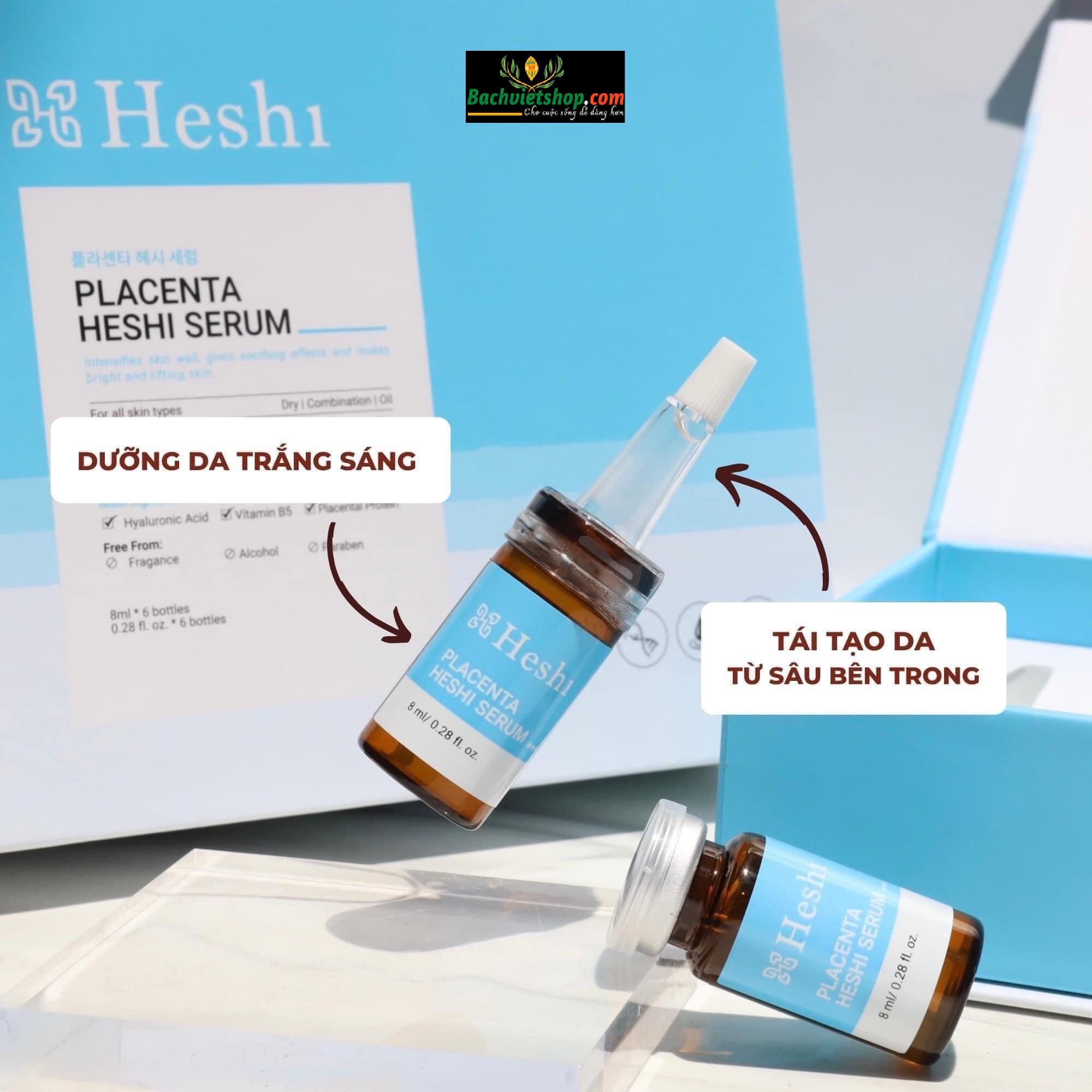công dụng của  Tế bào gốc trẻ hoá tái tạo Placenta Heshi Serum