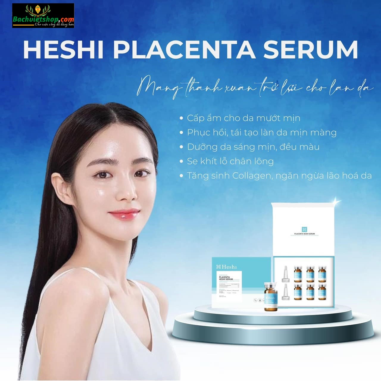 Tế bào gốc trẻ hoá tái tạo Placenta Heshi Serum - Là một sản phẩm nổi bật của thương hiệu Heshi