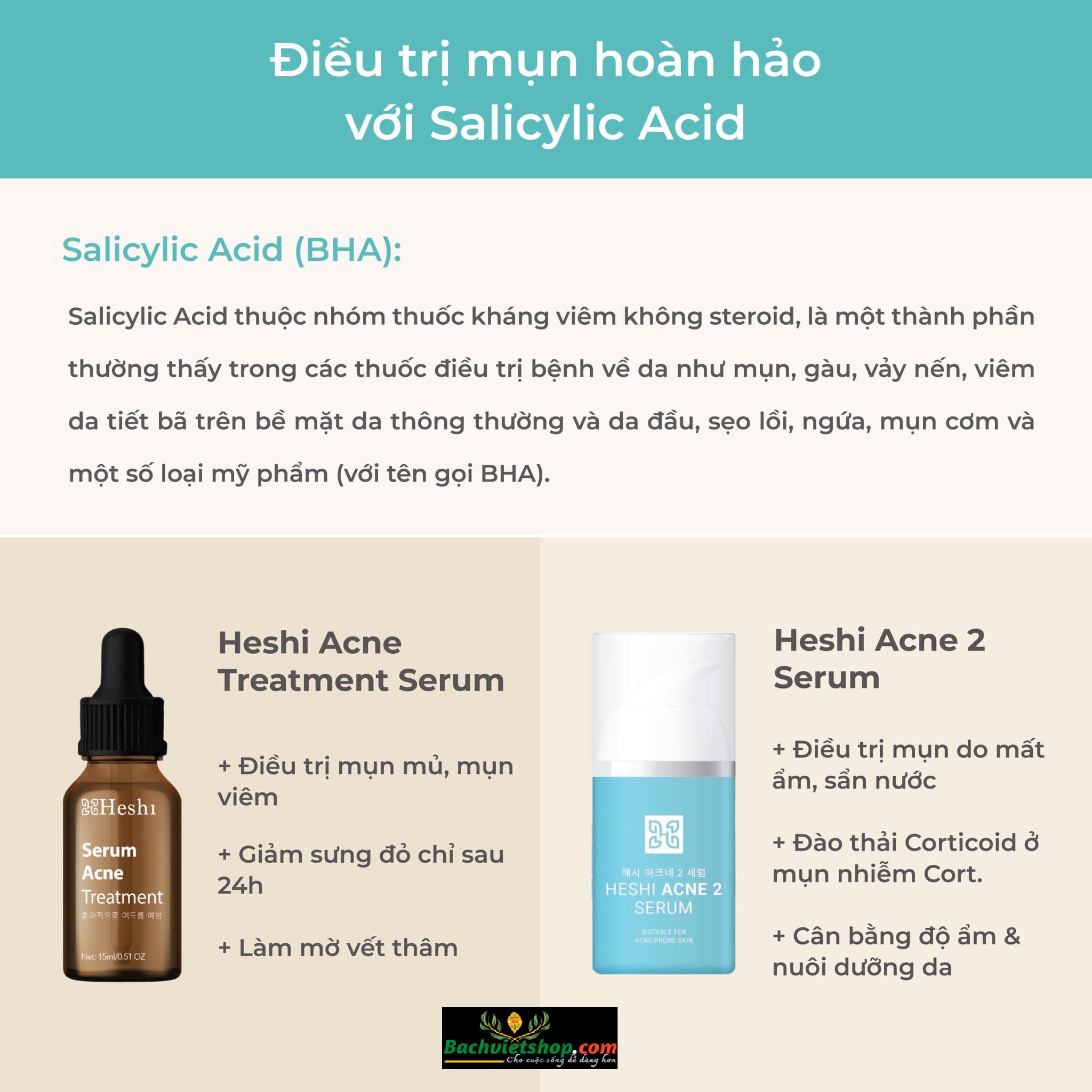 Serum Đặc Trị Mụn Heshi Acne Treatment Dòng 1 và dòng 2