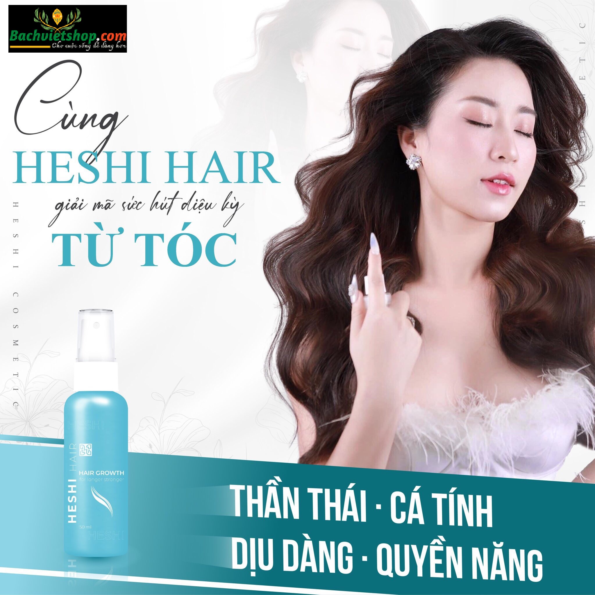 Xịt dưỡng tóc Heshi Hair Growth - tự hào khi được chăm sóc cho hàng nghìn mái tóc hư tổn.