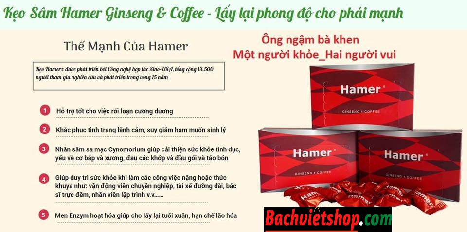 Công dụng Kẹo Sâm Hamer Malaysia